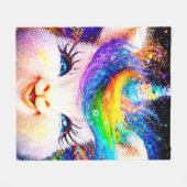 Couverture Polaire Joyeux lapin de lapin à licorne (Devant (Horizontal))