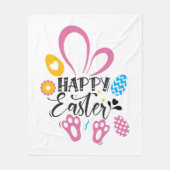 Couverture Polaire Joyeux lapin mignon de Pâques avec oeufs de Pâques (Devant)