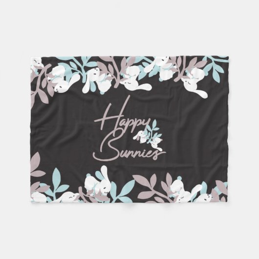 Couverture Polaire Joyeux lapins (Devant (Horizontal))
