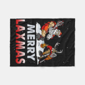 Couverture Polaire Joyeux Laxmas laid de Noël Père Noël Reindee (Devant (Horizontal))