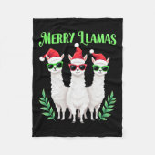 Couverture Polaire Joyeux Llamas Drôle Noël Llama Vacances Animales (Devant)