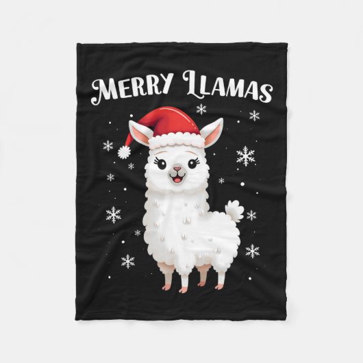 Couverture Polaire Joyeux Llamas Drôle Noël Llama Vacances Animales (Devant)