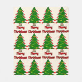 Couverture Polaire Joyeux message de Noël avec sapin de Noël (Devant)