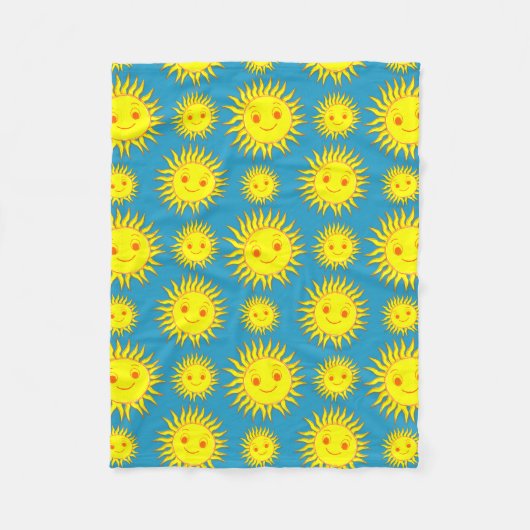 Couverture Polaire Joyeux Motif de dessin face soleil (Devant)