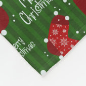Couverture Polaire Joyeux Motif Noël Rouge Blanc Et Vert (Coin)