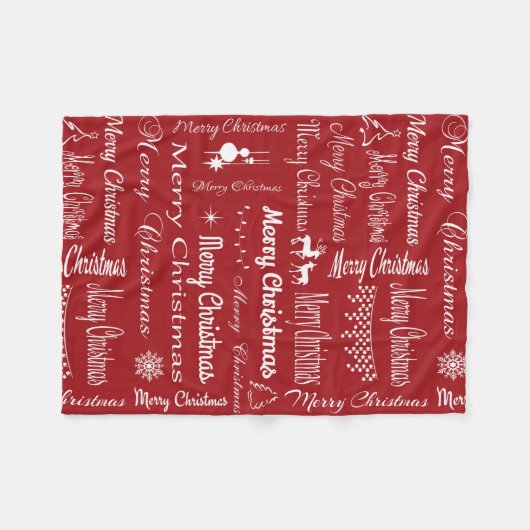 Couverture Polaire Joyeux Noël (Devant (Horizontal))