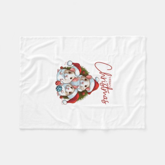 Couverture Polaire Joyeux Noël (Devant (Horizontal))