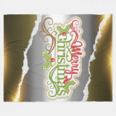 Couverture Polaire Joyeux Noël (Devant (Horizontal))
