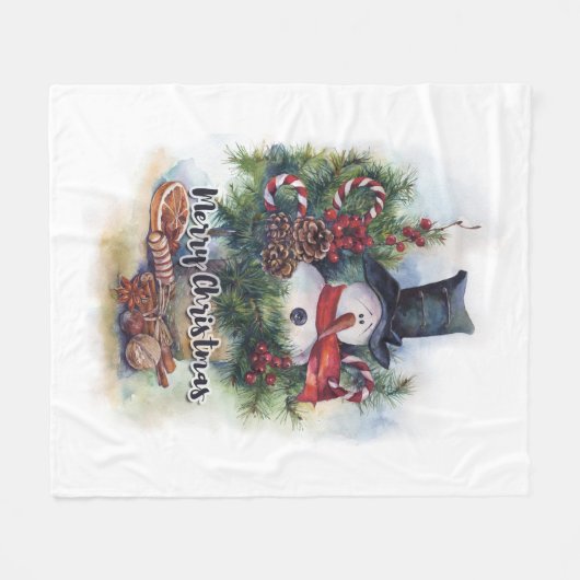 Couverture Polaire Joyeux Noël (Devant (Horizontal))