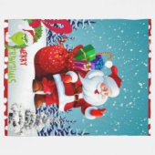Couverture Polaire Joyeux Noël (Devant (Horizontal))