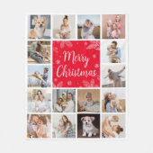 Couverture Polaire Joyeux Noël 16 Photo Collage Famille (Devant)