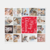 Couverture Polaire Joyeux Noël 16 Photo Collage Famille (Devant (Horizontal))