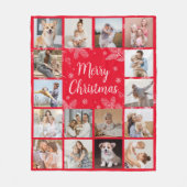 Couverture Polaire Joyeux Noël 16 Photo Famille Collage (Devant)