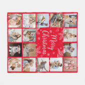 Couverture Polaire Joyeux Noël 16 Photo Famille Collage (Devant (Horizontal))