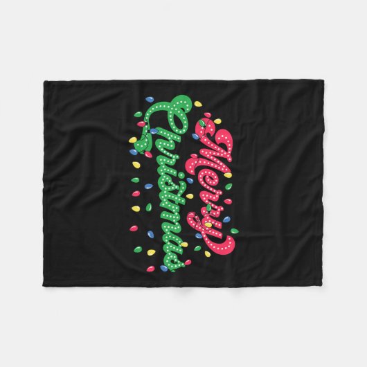 Couverture Polaire Joyeux Noël 2024 Famille correspondant Noël Lig (Devant (Horizontal))