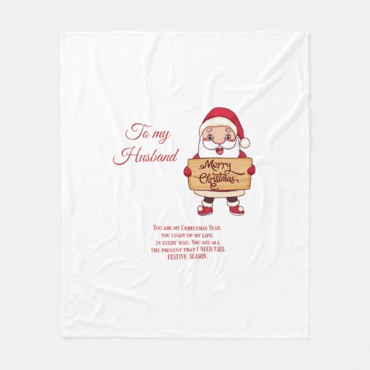 Couverture Polaire Joyeux Noël à mon mari (Devant)