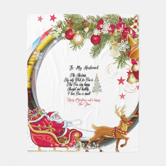 Couverture Polaire Joyeux Noël à mon mari (Devant)