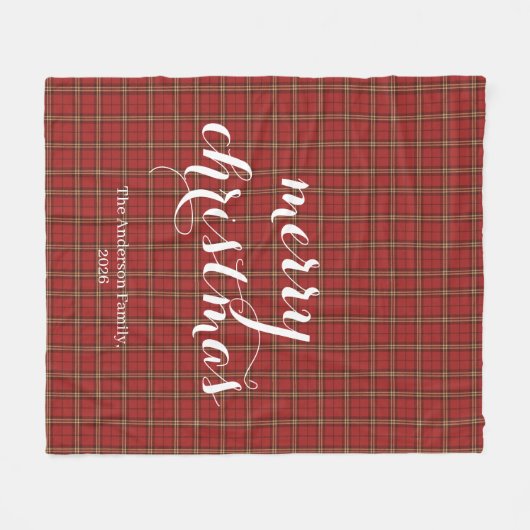 Couverture Polaire Joyeux Noël à plat classique - (Devant (Horizontal))