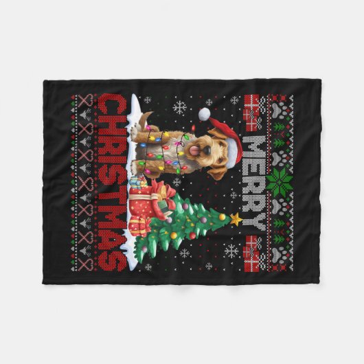 Couverture Polaire Joyeux Noël Airedale Terrier Amoureux des chiens U (Devant (Horizontal))