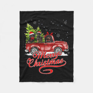 Couverture Polaire Joyeux Noël Amoureux des chiens Père Noël Reindeer