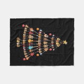 Couverture Polaire Joyeux Noël|Arbre de Noël Ukulele Instrument (Devant (Horizontal))
