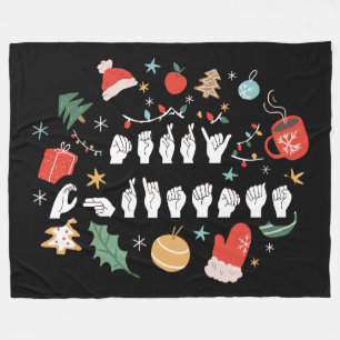 Couverture Polaire Joyeux Noël - ASL American Sign Language III