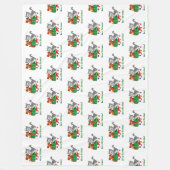 Couverture Polaire Joyeux Noël avec chat et chiot (Devant)