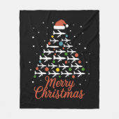 Couverture Polaire Joyeux Noël Avion Vacances Arbre (Devant)