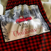 Couverture Polaire Joyeux Noël, Buffalo Plaid Mountains et Camion