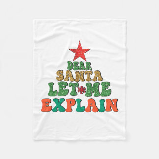 Couverture Polaire Joyeux Noël cher Père Noël laissez-moi expliquer