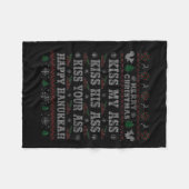 Couverture Polaire Joyeux Noël Embrasse Mon Hanoukka Joyeux (Devant (Horizontal))