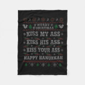 Couverture Polaire Joyeux Noël Embrasse Mon Hanoukka Joyeux (Devant)