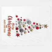 Couverture Polaire Joyeux Noël et saison d'hiver (Devant (Horizontal))