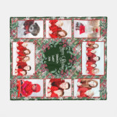 Couverture Polaire Joyeux Noël Famille Photo Collage Modèle (Devant (Horizontal))