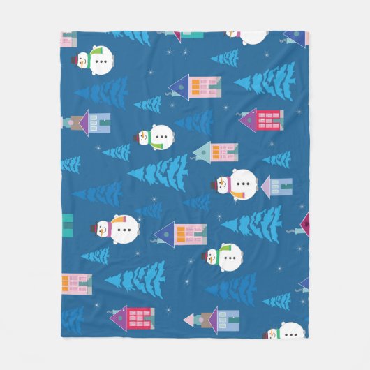 Couverture Polaire Joyeux Noël Festive Motif Design (Devant)