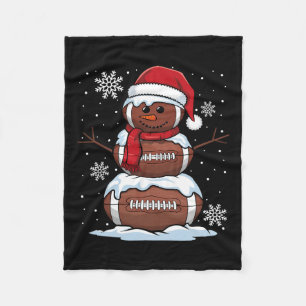 Couverture Polaire Joyeux Noël Football Snowman Holiday Sports Xm