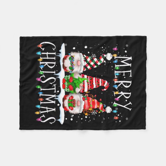 Couverture Polaire Joyeux Noël Gnome Funny Famille Noël Enfants Adult (Devant (Horizontal))