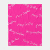 Couverture Polaire Joyeux Noël Hot Pink Script moderne (Devant)