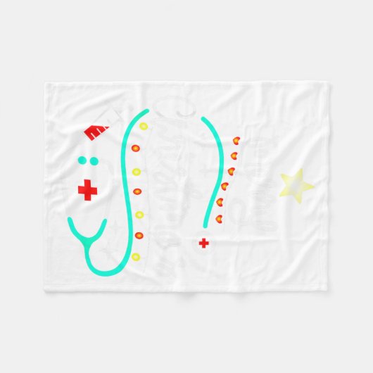 Couverture Polaire Joyeux Noël Infirmière Docteur Stéthoscope Noël (Devant (Horizontal))