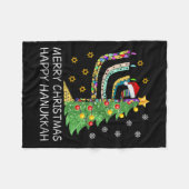 Couverture Polaire Joyeux Noël Joyeux Hanoukka Joyeux juif (Devant (Horizontal))