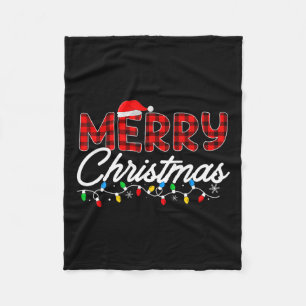 Couverture Polaire Joyeux Noël Leopard Buffalo Rouge Plaid Pour Homme