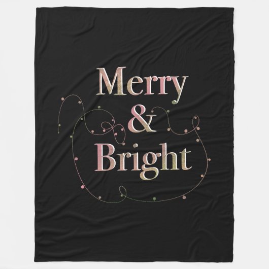 Couverture Polaire Joyeux Noël Lux et brillant en noir (Devant)