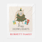 Couverture Polaire Joyeux Noël Matching Famille Howlidays Animaux (Devant)