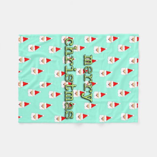 Couverture Polaire joyeux noël milieu du siècle moderne santa claus (Devant (Horizontal))