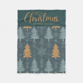 Couverture Polaire joyeux noël motif vert (Devant)