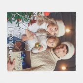 Couverture Polaire Joyeux Noël Nom personnalisé et photo (Devant (Horizontal))