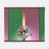 Couverture Polaire Joyeux Noël! , nouvel an, cerf de Noël, neige (Devant (Horizontal))