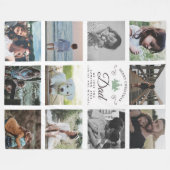 Couverture Polaire Joyeux Noël papa Famille moderne Photo Collage (Devant (Horizontal))