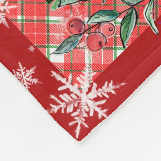 Couverture Polaire Joyeux Noël Papa On t'aime Rouge Vert Pâté (Coin)