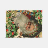 Couverture Polaire Joyeux Noël Père Noël classique antique (Devant (Horizontal))
